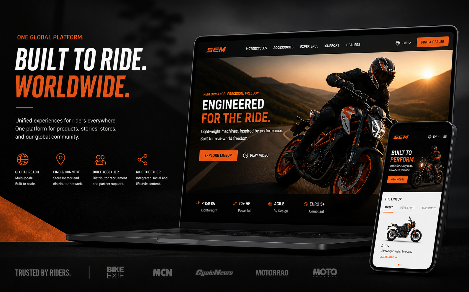 Global Motorcycle Brand Platform interface preview